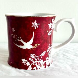 Starbucks by Rosanna Holiday Mug 12oz Red White Gold Bird Holly Snowflake